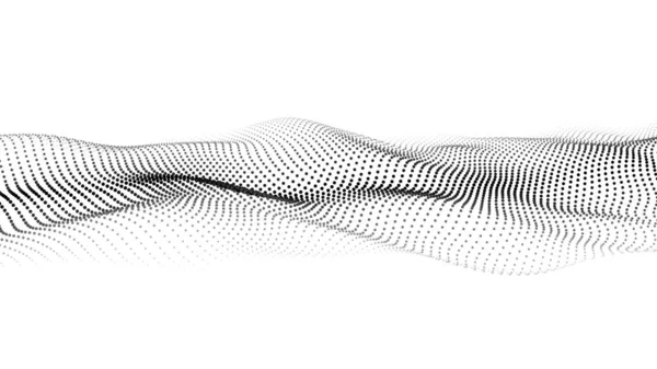 Волна Частиц Футуристическая Волна Векторная Иллюстрация Абстрактный Фон Динамической Волной — стоковый вектор