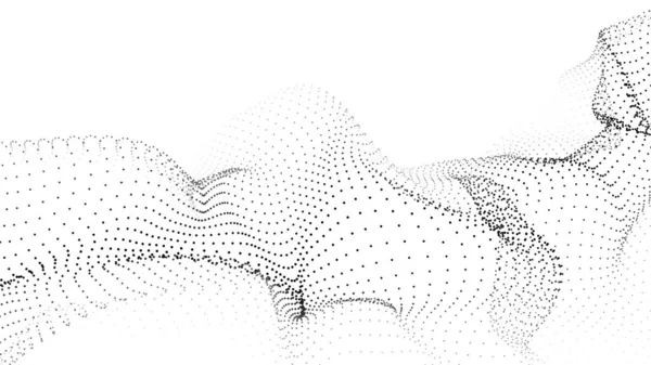 Welle Von Teilchen Futuristische Punktwelle Vektorillustration Abstrakter Hintergrund Mit Dynamischer — Stockvektor