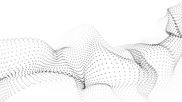 粒子的波涛未来主义的波尖 矢量图解 动态波的背景摘要 — 图库矢量图片