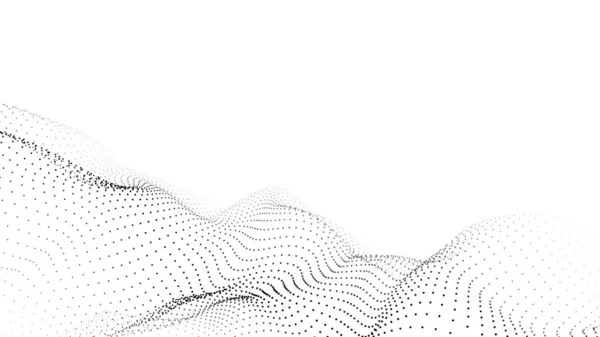 Welle Von Teilchen Futuristische Punktwelle Vektorillustration Abstrakter Hintergrund Mit Dynamischer — Stockvektor