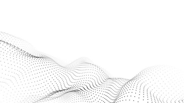 Wave of particles. Futuristic point wave. Vector illustration. Abstract background with a dynamic wave.