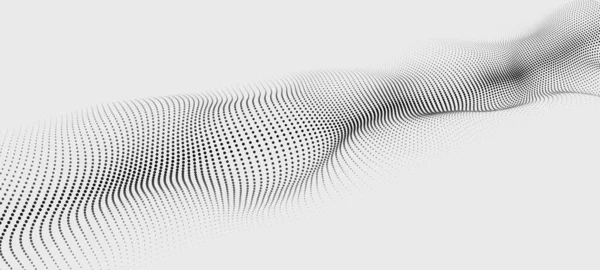 Vinka Med Partiklar Futuristisk Punktvåg Vektorillustration Abstrakt Bakgrund Med Dynamisk — Stock vektor