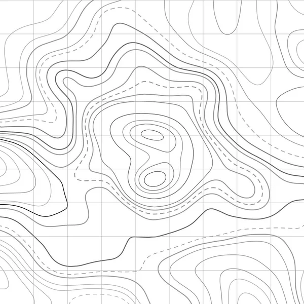 Топографическая Карта Черные Линии Белом Фоне Контурный Абстрактный Фон Векторная — стоковый вектор
