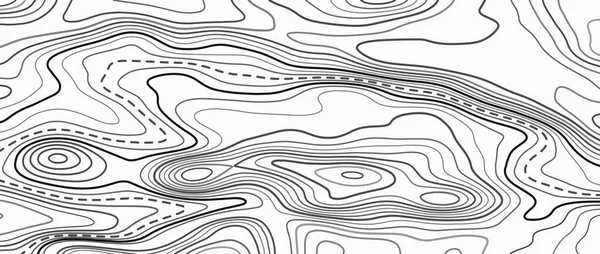 Carte Topographique Lignes Noires Sur Fond Blanc Contour Fond Abstrait — Image vectorielle