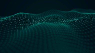 Kesişen noktalar ve çizgiler dalgası. Soyut arkaplan. Bilim için teknolojik tarz, büyük veri .3D görüntüleme.