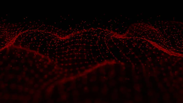 Волна Пересекающихся Точек Линий Абстрактный Фон Технологический Стиль Науки Визуализация — стоковое фото