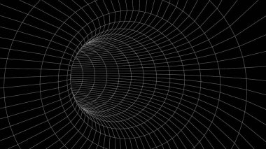 Soyut tünel. Vektör solucan deliği 3DKoridor ızgarası