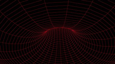 Soyut tünel. Vektör solucan deliği 3DKoridor ızgarası