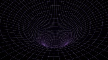 Soyut tünel. Vektör solucan deliği 3DKoridor ızgarası