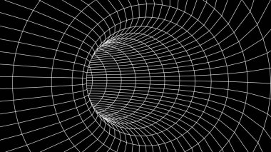 Soyut tünel. Vektör solucan deliği 3DKoridor ızgarası