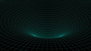 Soyut tünel. Vektör solucan deliği 3DKoridor ızgarası