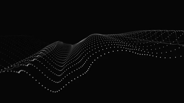 입자들의 지향적 포인트 웨이브 일러스트 역동적 파도와 — 스톡 벡터