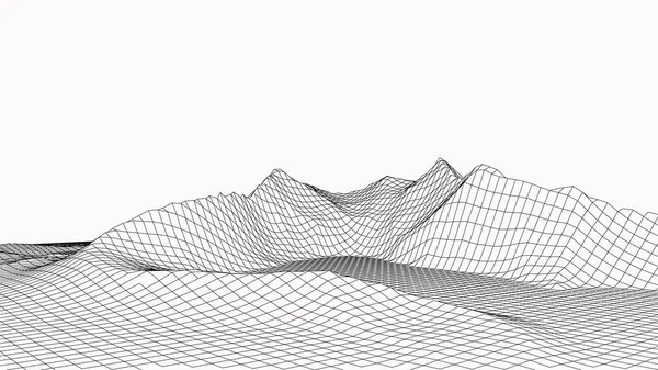 Εικονογράφηση Φορέα Τεχνολογίας Αφαίρεση Σχεδιασμός Τοπίου Των Βουνών — Διανυσματικό Αρχείο
