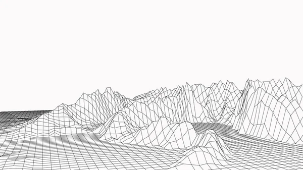 Ilustracja Wektora Technologii Abstrakcja Projektowanie Krajobrazu Gór — Wektor stockowy