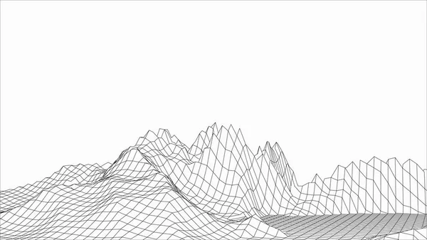 Vektorová Ilustrace Technologie Abstrakce Krajina Horách — Stockový vektor