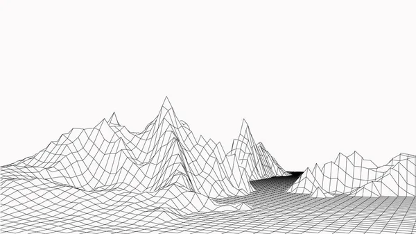 Εικονογράφηση Φορέα Τεχνολογίας Αφαίρεση Σχεδιασμός Τοπίου Των Βουνών — Διανυσματικό Αρχείο