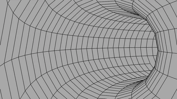 Túnel Abstracto Vector Wormhole Malha 3Dcorredor — Vetor de Stock