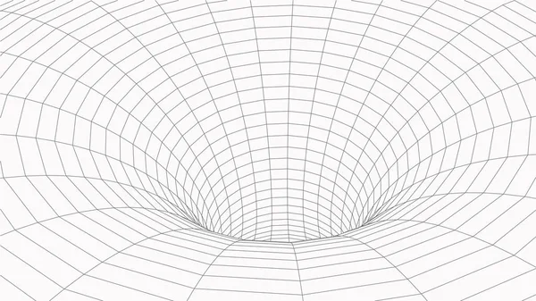 Túnel Abstracto Vector Wormhole Malha 3Dcorredor — Vetor de Stock