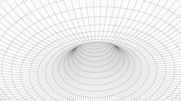 Tunnel Astratto Maglia Del Corridoio Del Tunnel Spaziale 3Dcorridor — Vettoriale Stock