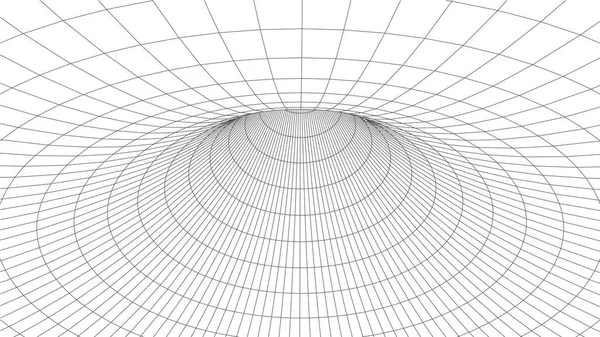 Túnel Abstracto Vector Wormhole Malha 3Dcorredor —  Vetores de Stock