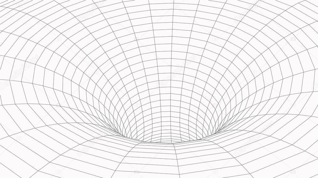 Abstract tunnel. Vector wormhole 3DCorridor mesh