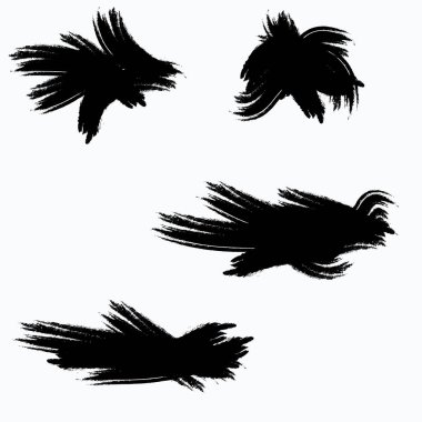 Beyaz arka planda lekeler. Vektör vuruşları. Sıçrama takımı