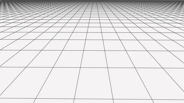 抽象的な風景 ベクトル パースペクティブ グリッド 三次元メッシュ — ストックベクタ