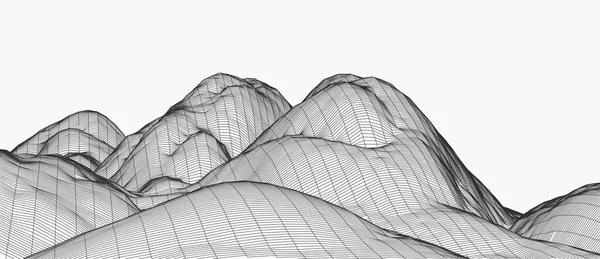 技術ベクトル図 抽象化 山の風景デザイン — ストックベクタ