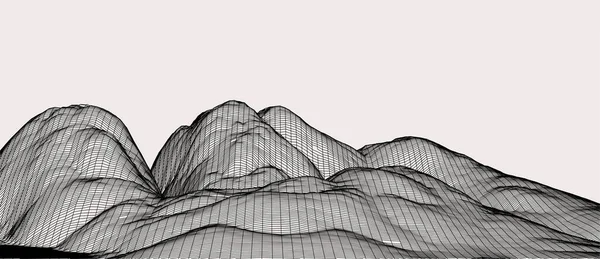 Tecnologia Ilustração Vetorial Abstração Projeto Paisagem Montanhas — Vetor de Stock