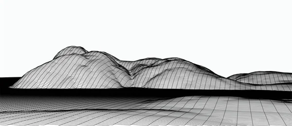 技術ベクトル図 抽象化 山の風景デザイン — ストックベクタ