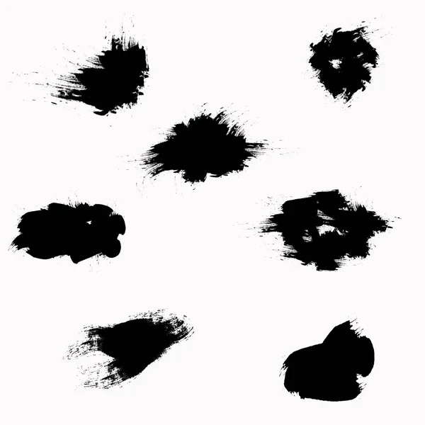 Blots White Background Vector Strokes Splash Set — Stock Vector