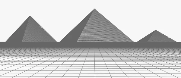 Technológia Vektor Illusztráció Piramisok Tájképi Kialakítása — Stock Vector