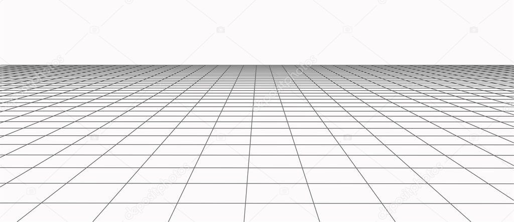 Abstract landscape. Vector perspective grid. 3d mesh