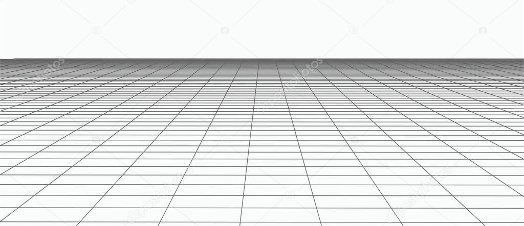 Abstract landscape. Vector perspective grid. 3d mesh