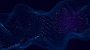 Soyut teknoloji dalgası. Analitik görüş. Geleceksel arkaplan 3d oluşturma