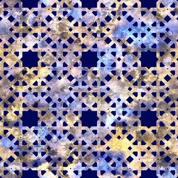 Геометрична барвиста арабеска на темній текстурі в арабеському стилі. Безшовна текстура візерунка з текстурою меланжу — стокове фото