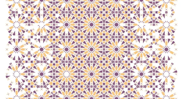 Arabesque vector naadloos patroon. Geometrische halftoon textuur, achtergrond met kleur tegel desintegratie. Arabesque mozaïek patroon — Stockvector