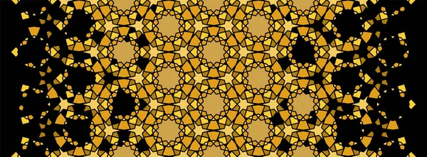 Arabesque rich gold luxury pattern. Arabesque vector seamless pattern. Geometric halftone texture with color tile disintegration — Stock Vector