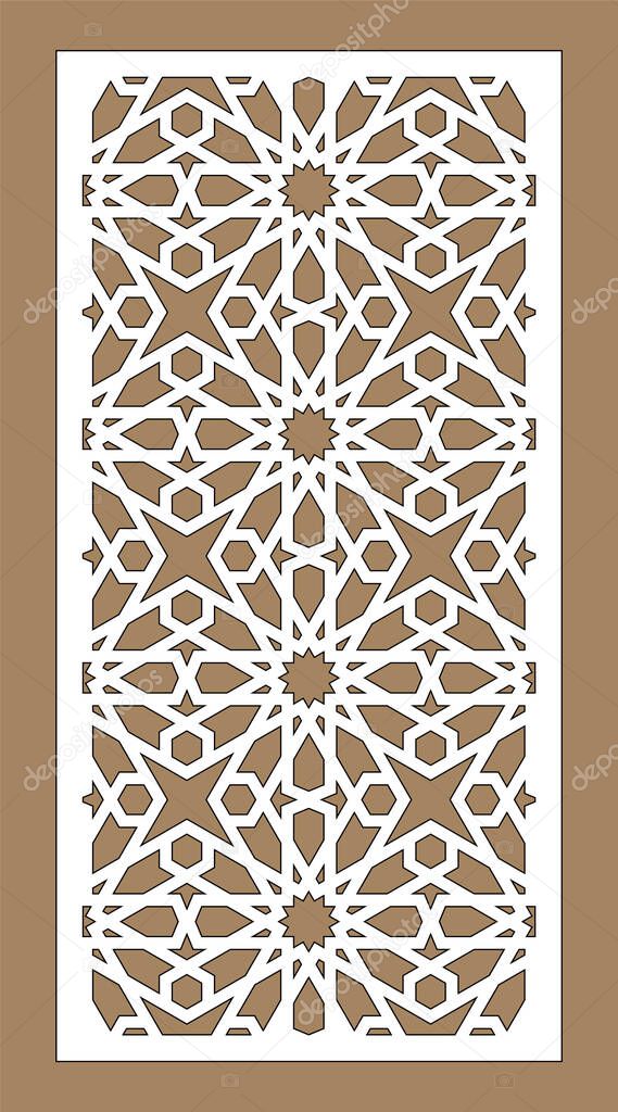 Laser cut vector panel. Cnc decor pattern, jali design, interior partition. Islamic,arabic laser cutting pattern