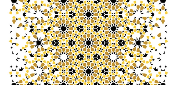 Arabiska geometriska blomma stjärna vektor mönster, gräns, konsistens, tapeter, dekoration. Geometrisk arab halvton mönster med färg kakel upplösning — Stock vektor