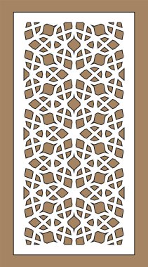 Laser cutting. Arabesque decorative vector panel. Template for interior partition in arabic style. Laser cutting design clipart