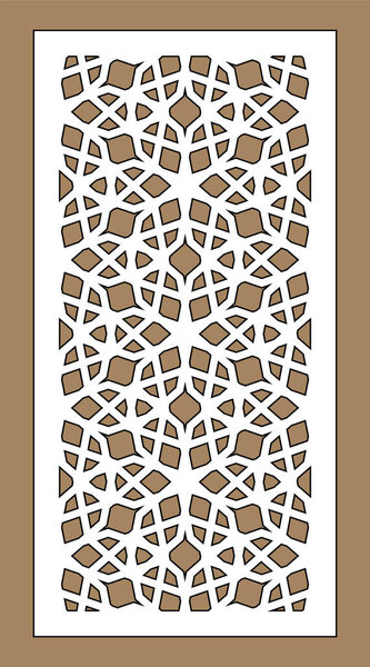 Laser cutting. Arabesque decorative vector panel. Template for interior partition in arabic style. Laser cutting design