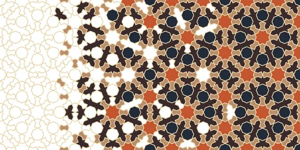 Morocco arabesque vector pattern. Geometric halftone morocco pattern with color tile disintegration