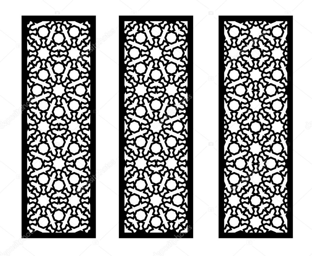 Lazer cut vector panel. Cnc decor pattern, jali design, interior partition. Islamic,arabic lazer cutting
