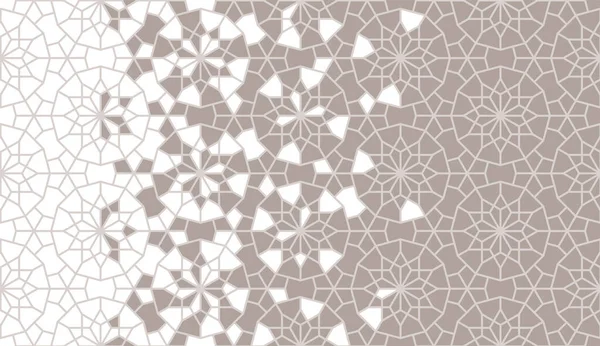 Motif vectoriel islamique arabe, bordure, décor, texture, fond. Motif géométrique demi-teinte avec désintégration de la mosaïque de couleur arabe — Image vectorielle