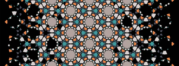 Arabski islamski wzór wektora, granica, wystrój, faktura, tło. Geometryczny wzór półtonu z arabską mozaiką kolorową — Wektor stockowy