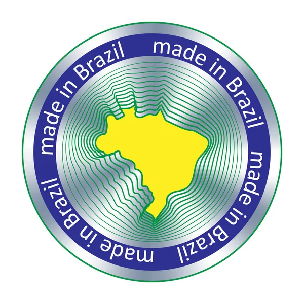 Made in Brazil Siegel oder Stempel. Rundes Hologrammschild für Etikettendesign und nationales Marketing — Stockvektor