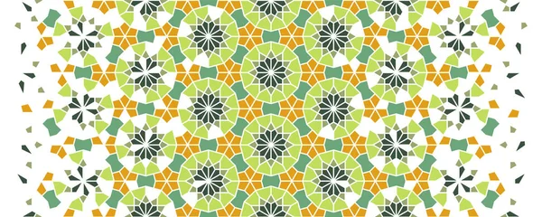 Papel de parede mosaico marroquino. Repetição da borda vetorial, padrão, fundo. — Vetor de Stock