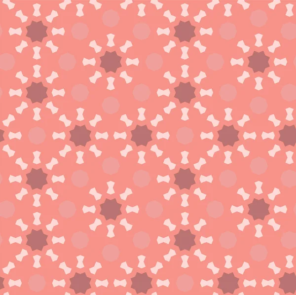 Levend koraal naadloos geometrisch patroon. Vector herhalende textuur, patroon voor stof ontwerp, doek, textiel — Stockvector