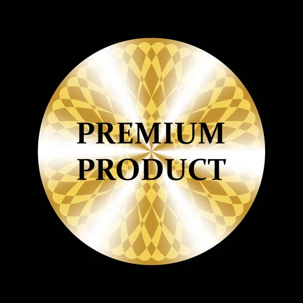 Premium Produkt runde Hologramm realistische Aufkleber. Medaille, Preis, Schild, Symbol, Tag, Stempel, Siegel. Golden Premium Produktvektorschild für Etikettendesign — Stockvektor